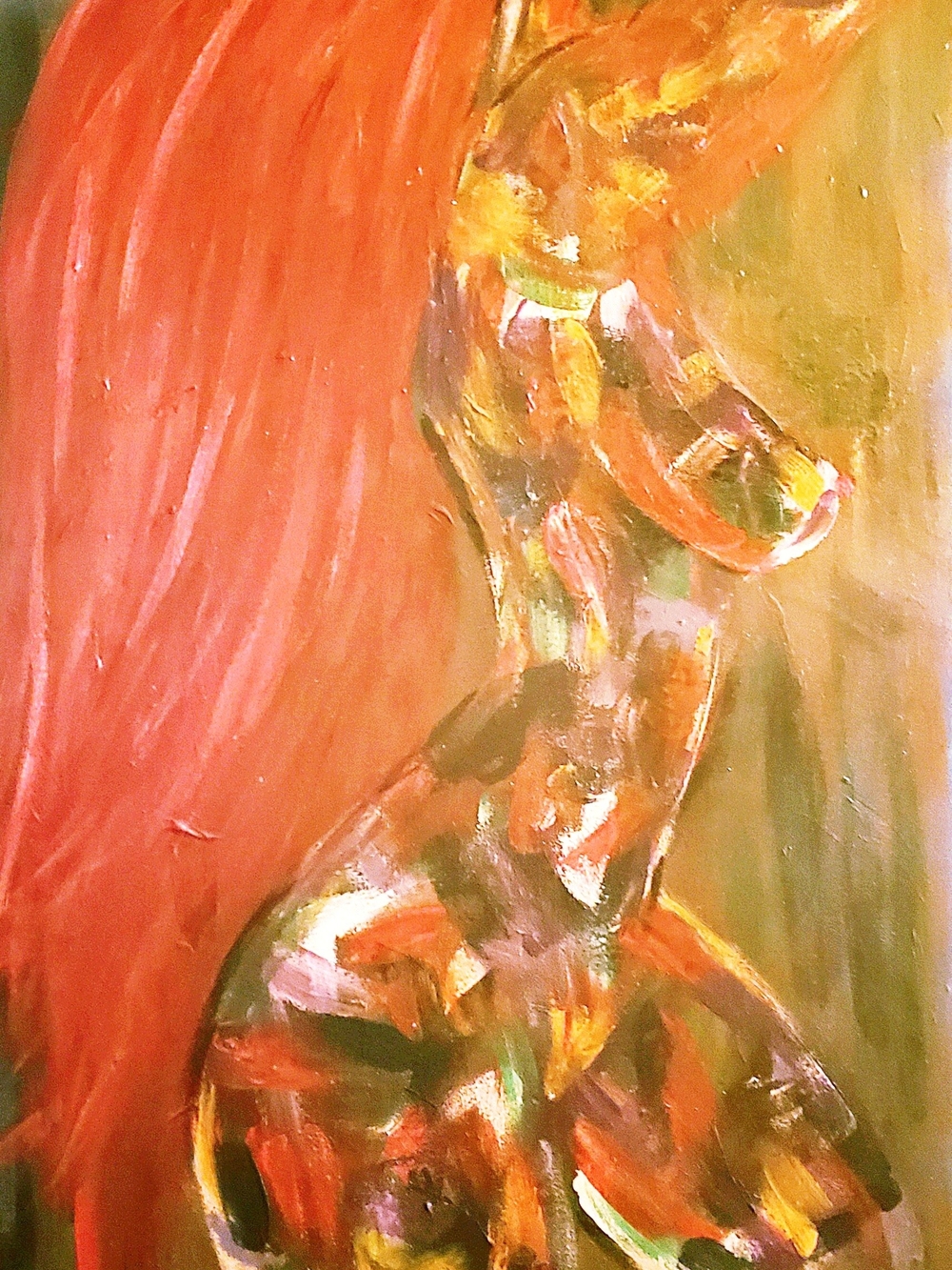 Contemporary Red Abstract Figure Canvas Art